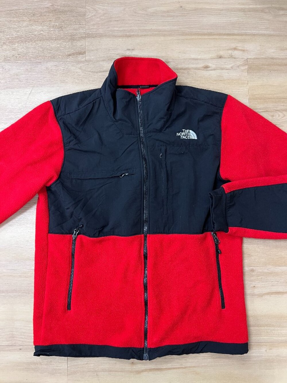 TNF The North Face Denali 2 fleece jacket men's medium red black
